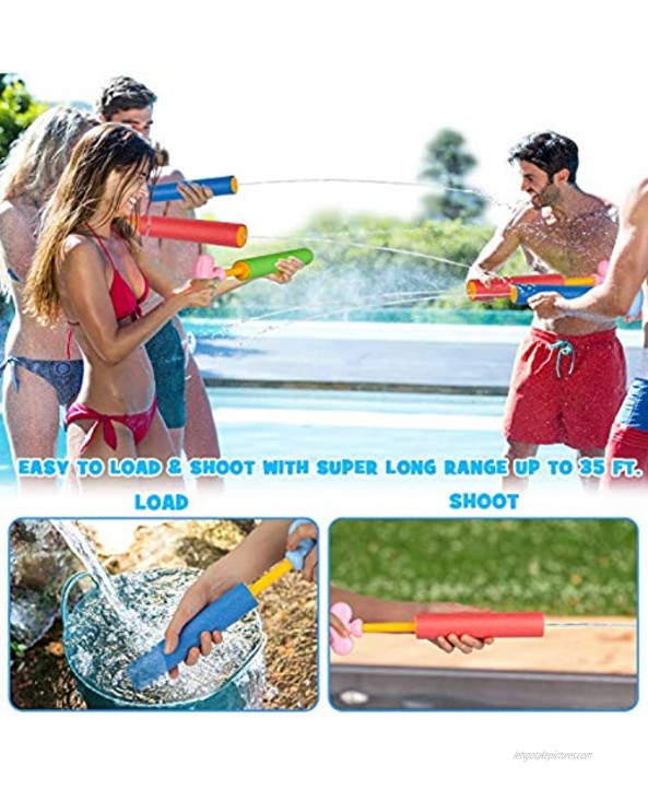 KAQINU 9 Pack Water Gun Foam Water Blaster Squirt Gun Set for Kids Swimming Pool Toys Adults Water Gun Blaster Shooter for Summer Beach Outdoor Play Game Toy