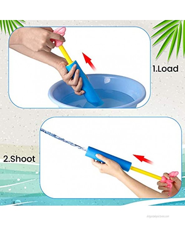 Lynkktoy 6 Pcs Squirt Gun Foam Water Gun Soaker for Kids Pool Toys Water Shooter Swimming Pool Outdoor Beach Play Game Toy