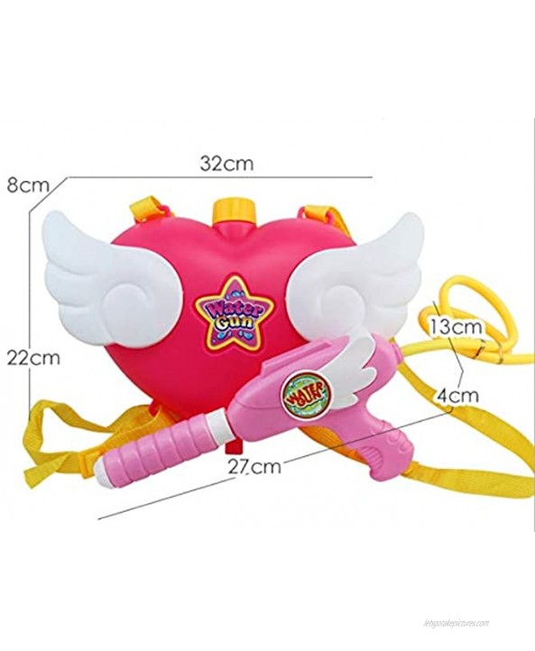 Merlilive Backpack Water Gun Water Heart-Shaped Pistols Soaker Blaster Shooter Summer Outdoor Toys for Kids Beach Swimming Pool Party Water Games