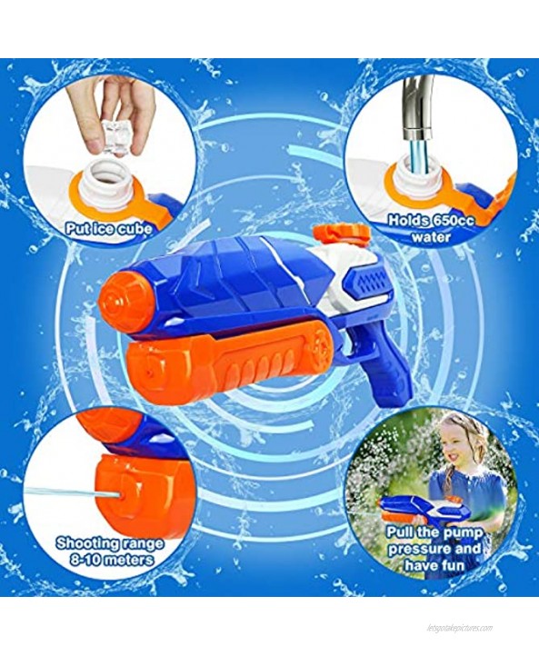 MOZOOSON Pool Toys for 3+ Years Old Boys Girls Water Squirt Gun with 650ml for Kids Water Gun Shoot 33ft Long Distance Summer Toy for Water Fighting Swimming Pool Beach Party Favors