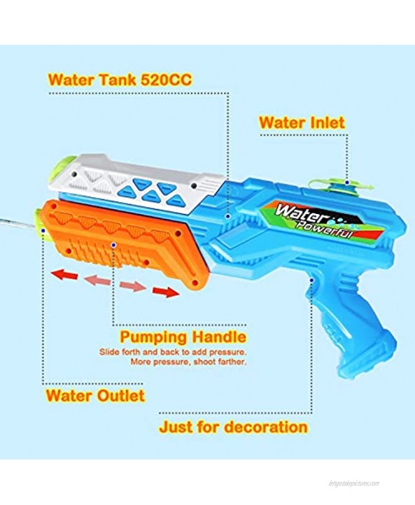 RACPNEL 2 Pack Water Guns for Kids,Super Squirt Guns Water Blaster for Adults Children Summer Outdoor Toy for Boys Girls Beach Swimming Pool Water Toy Party Favor