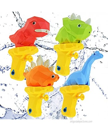TAPDRA Dinosaur Shooter Water Gun for Kids 4 Pack Pool Toys for Pool Yard Beach Outdoor Party Gift for 3 4 5 6 7 8 Year Old Boy Girl Toddler