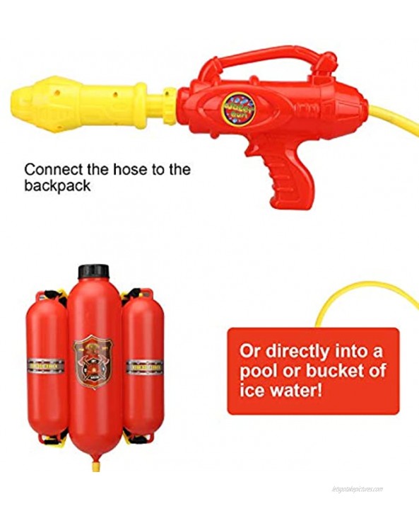 Toy Life Water Guns for Boys and Girls Backpack Water Gun Paw Fireman Costume Patrol Pretend and Play Kids Firefighter Water Gun with Backpack Ideal for Kids