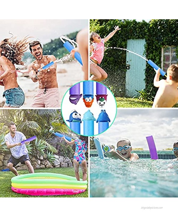 Water Blaster Soaker Gun for Kids,Safe Foam Noodles Water Guns Squirter Guns Outdoor Water Toys for Kids and Adults in Swimming Pool Beach 6PCS