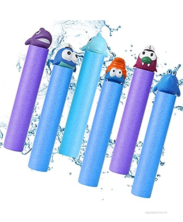 Water Blaster Soaker Gun for Kids,Safe Foam Noodles Water Guns Squirter Guns Outdoor Water Toys for Kids and Adults in Swimming Pool Beach 6PCS