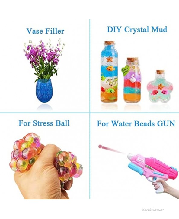 Water Bullets Beads Gel Balls Refill Ammo Water Blasters for Water Beads Gun Vase Filler DIY Crystal Mud Stress Ball Non-Toxic Environmental Friendly 8 Pack Orange