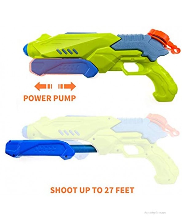 Water Guns for Kids 2 Pack Squirt Gun Super Water Soaker Blaster 600CC Capacity with 27 Ft Shooting Range Water Toy for Boys and Girls Summer Swimming Pool Beach Sand Water Fighting Toy