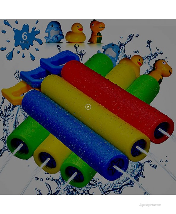 Water Guns for Kids Outdoor Water Toys Shoot Up to 40 Feet Squirt Gun Pool Toys for 4 5 6 7 8 9 10 Years Old Boys Water Blasters for Kids and Adults 6 Pack
