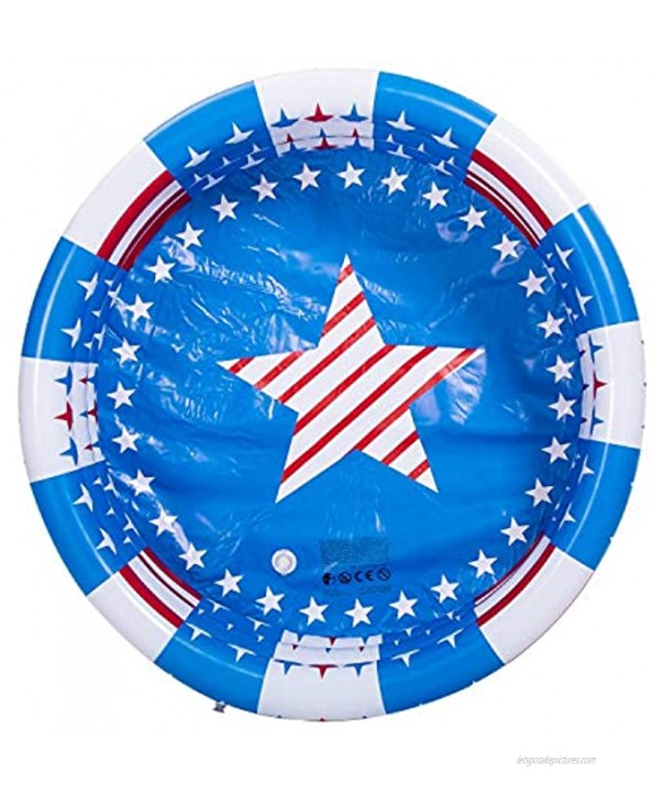 58’’ x 13’’ Garden Inflatable Kiddie Pool Star American Flag Baby Swimming Pool Summer Water Pool Blow up Pool Pit Ball Pool for Kids Toddler Indoor&Outdoor