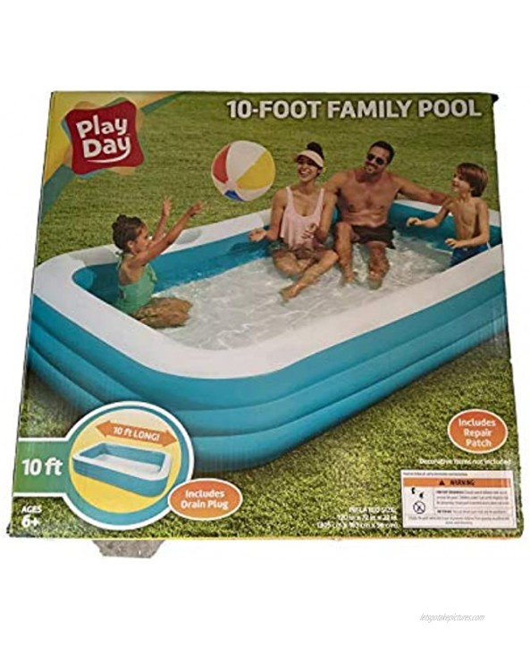 Alston Wat Play Day 10 Foot Inflatable Family Swimming Pool Outdoor 120 X 72 X 22