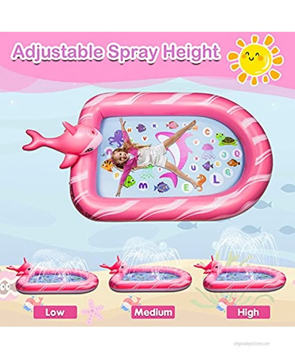 Aywewii Sprinkler Pool for Kids Narwhal Toddler Outdoor Toys Splash Pool for Toddlers Baby Pools for Outside Backyard Summer Water Toys for Boy Girl Baby Infant Kiddie Toddler Age 3-12