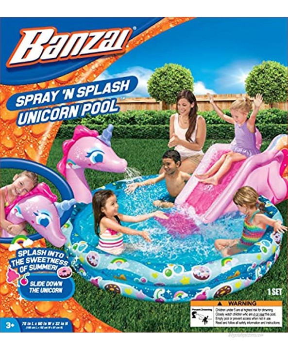 Banzai Spray 'N Splash 60 Unicorn Pool