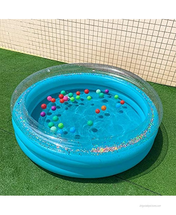Bling Kiddie Pool 60 inches Glitter Inflatable Kids Swimming Pool Ball Pit 5ft Durable Baby Pool for Indoor or Outdoor
