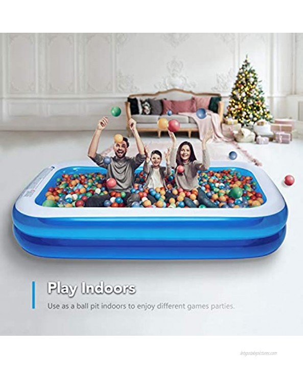 CHICLIST Inflatable Swimming Pool 120 X72 X20 Family Swim Center for Kids Full-Sized Lounge Pool for Kids Adults Easy Set for Backyard Summer Water Party Outdoor Kiddie Pools