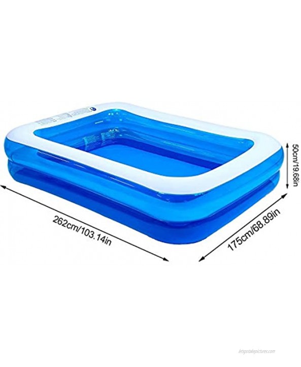 EGV Inflatable Pool,Family Swimming Pool 103 X 69 X 20 Full-Sized Inflatable Lounge Pool Kiddie Pool for Kids Adults Infant Garden Backyard Outdoor Swim Center Water Party