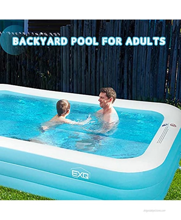 EXQ Home Inflatable Swimming Pool,Full-Sized Family Swimming Pool 120 X 72 X 22,Family Lounge Pool,Backyard Pool for Adults,Indoor and Outdoor Use for Thickened Pool for Summer Water Party