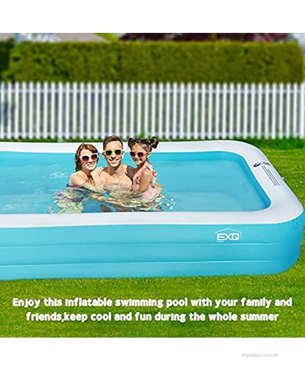 EXQ Home Inflatable Swimming Pool,Full-Sized Family Swimming Pool 120 X 72 X 22,Family Lounge Pool,Backyard Pool for Adults,Indoor and Outdoor Use for Thickened Pool for Summer Water Party