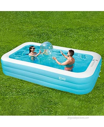 EXQ Home Inflatable Swimming Pool,Full-Sized Family Swimming Pool 120" X 72" X 22",Family Lounge Pool,Backyard Pool for Adults,Indoor and Outdoor Use for Thickened Pool for Summer Water Party