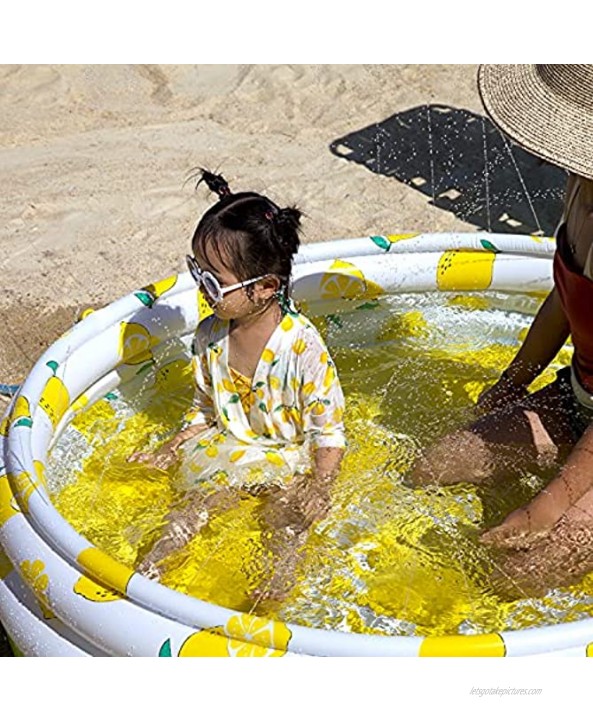 Fall Sales End Soon Float Joy Lemon Summer Adults Kiddie Pool Lemonade Pool Splash pad Sprinklers for Kids and Adults 60''x 12'' Summer Garden Play Back Yard Activities