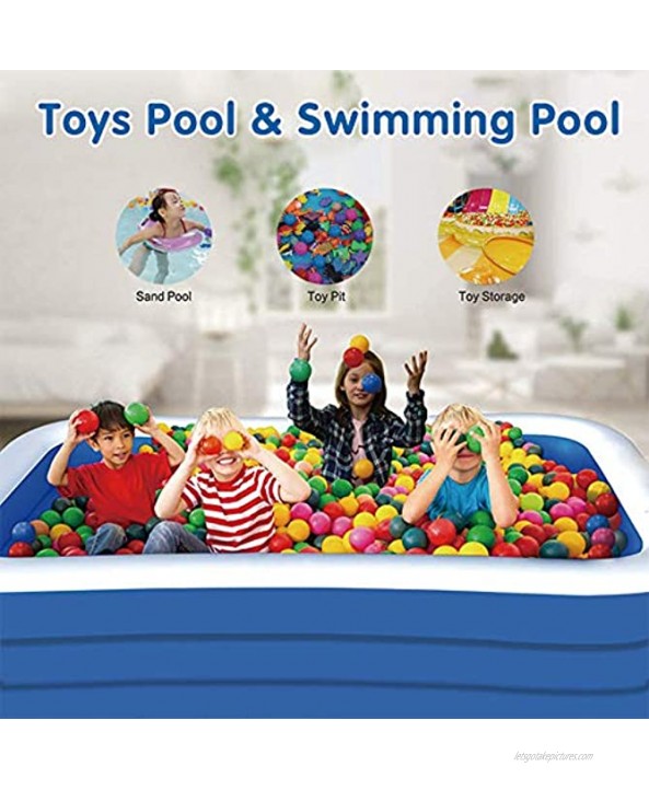 Family Inflatable Swimming Pool Full-Sized Pool Thickened Abrasion Resistant Inflatable Pool Above Ground for Adults Backyard Outdoor Indoor 78.7' X 57.1' X 23.6'
