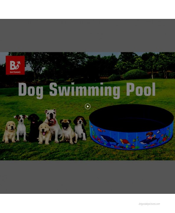 Hard Plastic Kiddie Pool – Large Plastic Dog Pool Foldable Dog Pet Bath Pool Portable Dog Swimming Pool Bathing Tub Hard Plastic Kids Pool for Kids Dogs and Cats