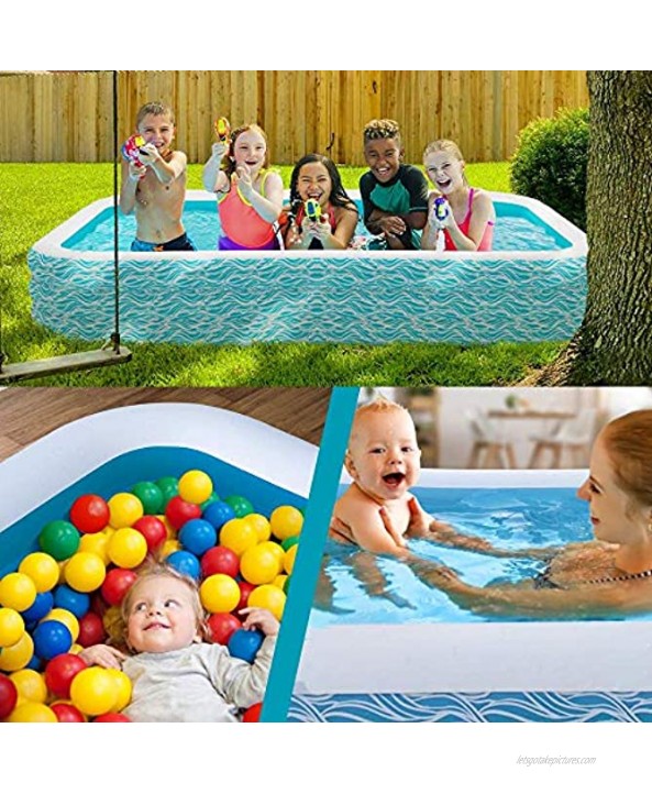 heytech Family Inflatable Swimming Pool 118 X 72 X 22 Full-Sized Inflatable Lounge Pool for Kiddie Kids Adult Toddlers for Ages 3+ Outdoor Garden Backyard Summer Water Party Blow up Pool…