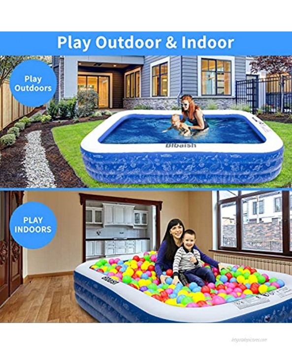 HiTauing 130 X 72 X 20 Inflatable Swimming Pool Family Full-Size Kiddie Pools Inflatable Lounge Pool for Kiddie Kids Adult Infant Toddlers for Ages 8+,Outdoor Garden Backyard Water Party
