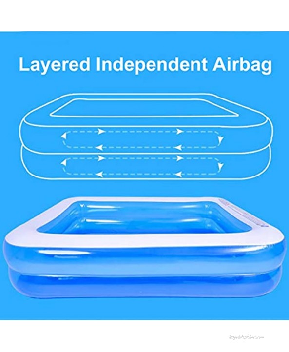 Honeydrill Inflatable Swimming Pool Family Backyard Pool Good Choice for Backyard Outdoor Garden Water Party Lovely Size for Kids 102x69x20 inches