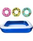 Inflatable Family Swimming Pool with 3 Pool Tubes for Toddlers Inflatable Pool for Kids 78" X 57" X 19" Blue，Blow Up Rectangular Pool for Kids Teens & Adults  Backyard Summer Water Party