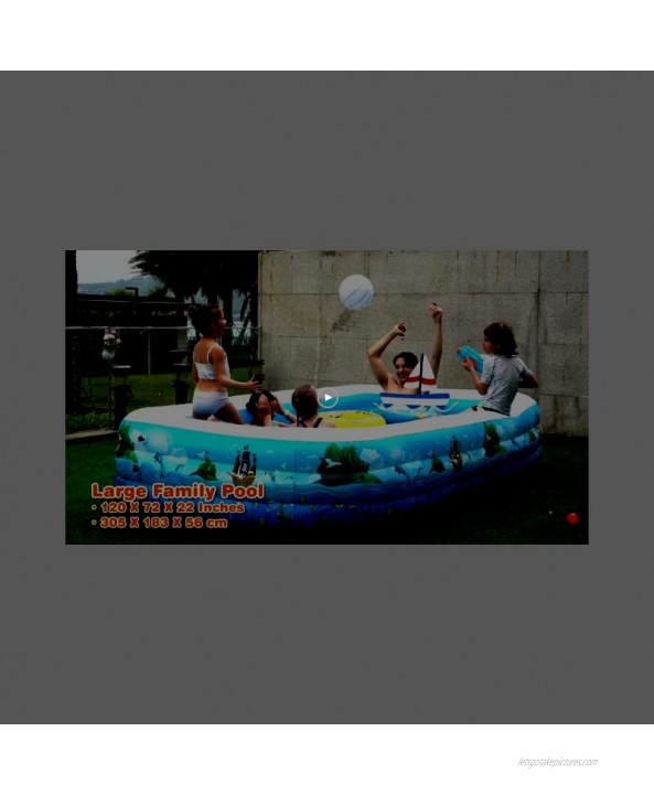Inflatable Kiddie Pools for Kids iBaseToy 120 X 72 X 22 Kids Pools for Backyard Full-Sized Inflatable Pools & Inflatable Toddler Swimming Pool for Adult Outdoor Outside Garden Summer Party Ages 3