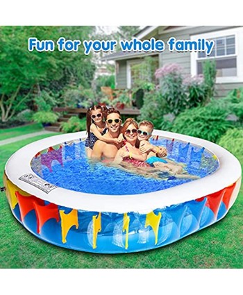 Inflatable Pool Swimming Pool for Kids Adults Family Above Ground Pool for Kiddie Toddler Kids Ages 3+ 100" x 75" x 20" Blow Up Pool Outdoor Garden Backyard Summer Water Party