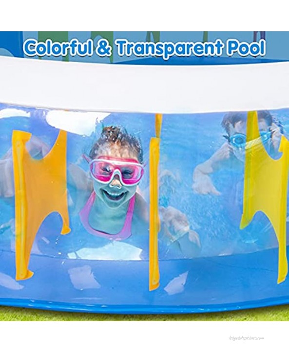 Inflatable Pool Swimming Pool for Kids Adults Family Above Ground Pool for Kiddie Toddler Kids Ages 3+ 100 x 75 x 20 Blow Up Pool Outdoor Garden Backyard Summer Water Party