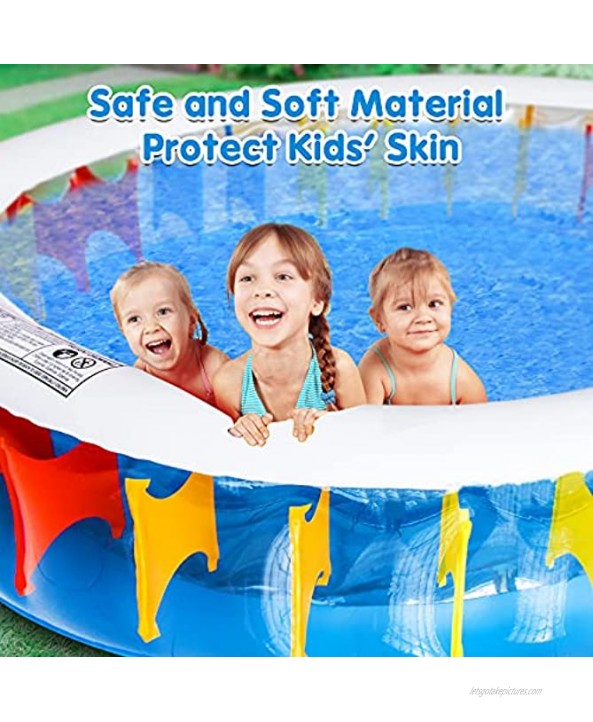 Inflatable Pool Swimming Pool for Kids Adults Family Above Ground Pool for Kiddie Toddler Kids Ages 3+ 100 x 75 x 20 Blow Up Pool Outdoor Garden Backyard Summer Water Party