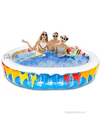 Inflatable Pool Swimming Pool for Kids Adults Family Above Ground Pool for Kiddie Toddler Kids Ages 3+ 100" x 75" x 20" Blow Up Pool Outdoor Garden Backyard Summer Water Party