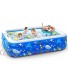 Inflatable Pool,Inflatable Swimming Pool 100" X 71" X 22" Full-Sized Family Blow up Pool for Kids Blue