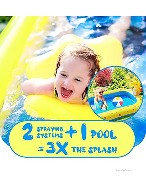Inflatable Sprinkler Kiddie Pool,Toddler Pools Water Sprinkler Pool,Backyard Splash Pad Water Play Toys Blowup Kids Pool,Cute Dinosaur Pools,67”×40.5“×7.8”