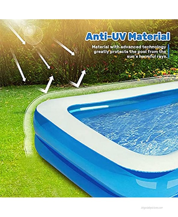 Inflatable Swimming Pool 79X59X20 Full-Sized Inflatable Lounge Blow Up Pool for Baby Kiddie Kids Adult Toddlers Outdoor Garden Backyard Indoor Summer Water Party Play for Ages 3+ Blue