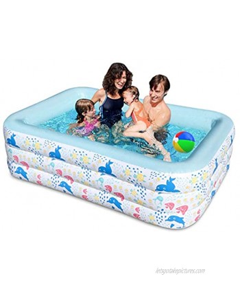 Inflatable Swimming Pool for Kids Above Ground,Blow Up Pools Family Lounge Toys 83”x55”x24” Outdoor,Garden,Backyard Water Fun Park 3-10 Dog Play Center PVC Material