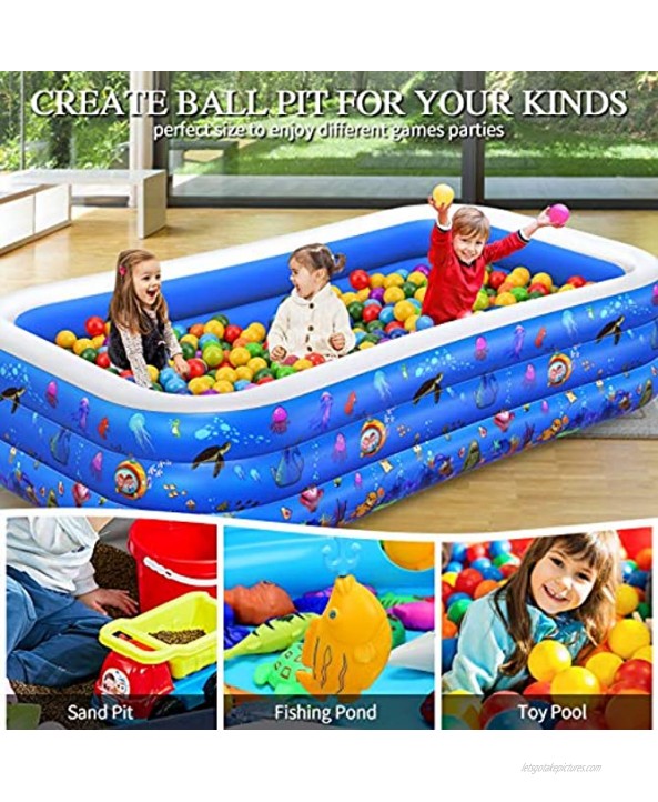 Inflatable Swimming Pool Kiddie Pool Family Lounge Pool for Kids Adult Infant Toddlers 120 X 72 X 22 Thickened Blow Up Pool Easy Set Swimming Pool for Outdoor Backyard Garden