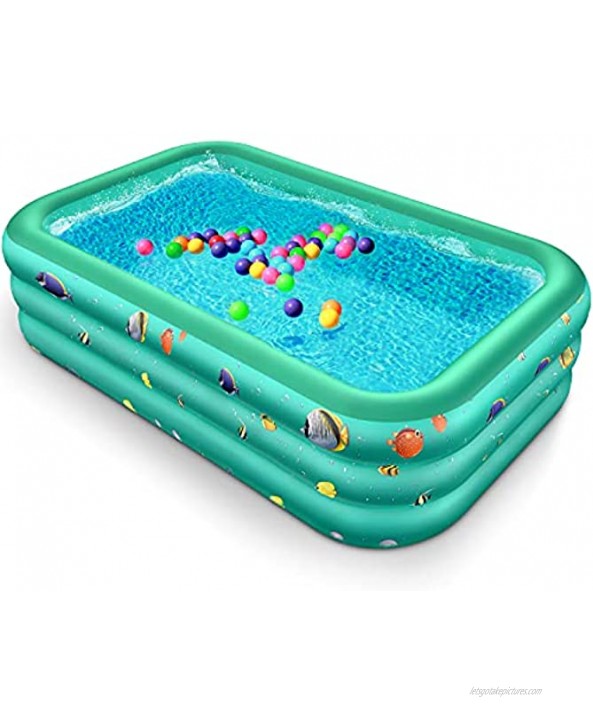 Inflatable Swimming Pools ZATK Blow Up Pool with Thickened Double-Bubble Bottom to Protect Kids 83''x53''x22'' Summer Inflatable Pools for Kiddie Toddler & Adult Indoor & Outdoor Garden Backyard