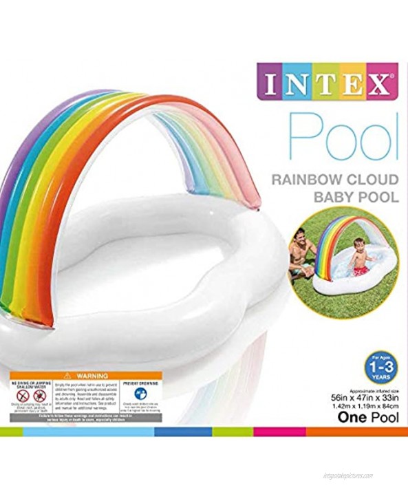 Intex Rainbow Cloud Inflatable Baby Pool for Ages 1-3