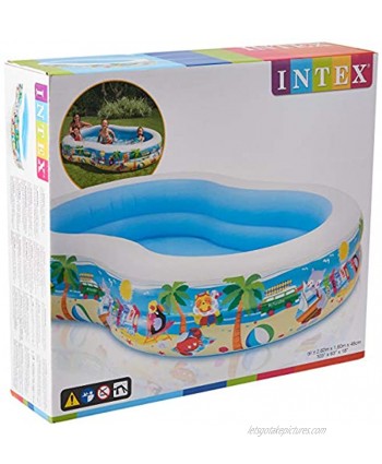 Intex Swim Center Paradise Inflatable Pool 103in X 63in X 18in for Ages 3+