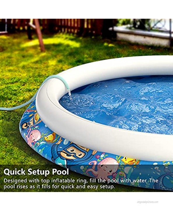 Jasonwell Inflatable Kids Kiddie Pool Wading Pool for Toddler Durable Swimming Pool Family Above Ground Pool Summer Outside Round Pools for Children Adults Garden Backyard 80.7Wx18.5H