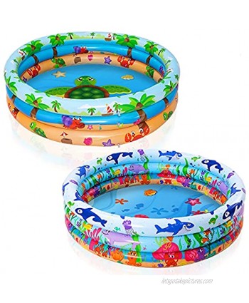 JOYIN 2 Pack 47" Baby Pool Float Kiddie Pool Inflatable Baby Swimming Pool with 3 Rings Summer Fun for Children Indoor and Outdoor Water Game Play Center for Toddlers