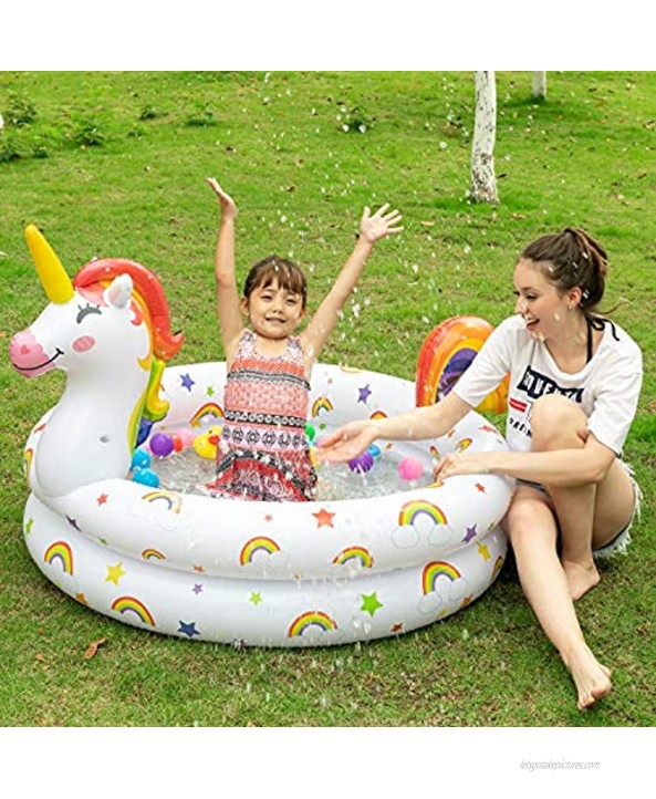 JOYIN Inflatable Kiddie Pool Unicorn Llama 2 Ring Summer Fun Swimming Pool for Kids Water Pool Baby Pool for Summer Fun 47 inches for Ages 3+