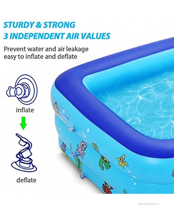 Lovinouse Large 103 x 69 x 24 Inch Inflatable Swimming Pool Family Swim Center for Kids Adults Toddlers Babies Outdoor Garden Yard Use 103 x 69 x 24 Inch