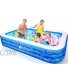 Semai Family Inflatable Swimming Pool 118"x72"x22" Full-Sized Inflatable Lounge Pool for Kiddie Kids Adults Toddlers for Ages 3+ ,Swimming Pool for Backyard,Outdoor （Blue+White）
