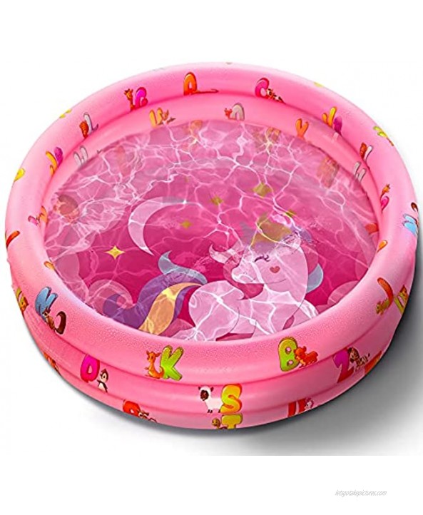 Small Pool for Kids Small Kiddie Pool Baby Pool for Kids 1-3 Years Mini Pool for Toddlers & Infants 32Inch Small Inflatable Swimming Kiddie Pools for Outside and Inside Durable Material Pink