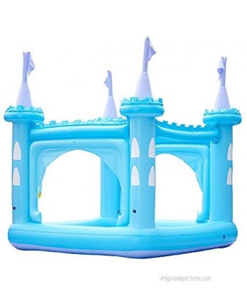 Teamson Kids Inflatable Castle Kiddie Pool Play Center with Sprinkler Blue with Pump