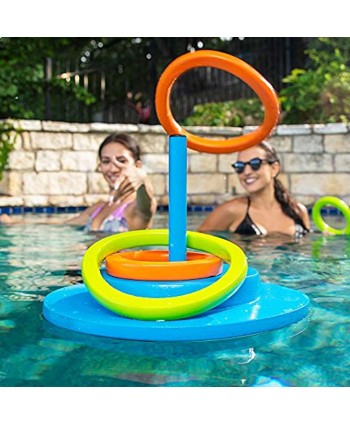 Texas Recreation Floating Foam Ring Toss Game for Swimming Pools Caribbean Coral